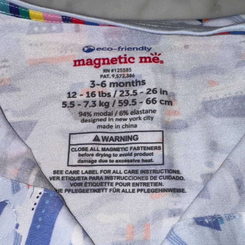 NWT MAGNETIC ME MODAL NAUTICAL FOOTIE 3/6M - Picture 2 of 3